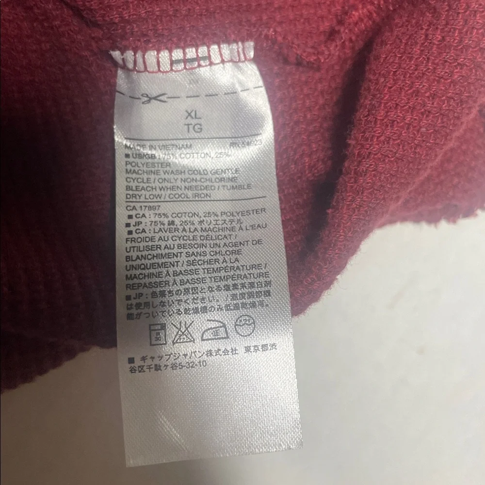 Banana Republic Burgundy Waffle Knit‎ Long Sleeve Thermal Shirt XL